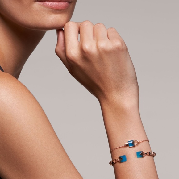 🎁 MICHAEL KORS 14K Rse Gld/Genuine Agate Bracelet - Picture 7 of 8